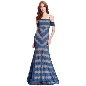 Kate Kasin Sexy Spaghetti Straps Long Blue Lace Prom Dress 2016 KK000134-1
